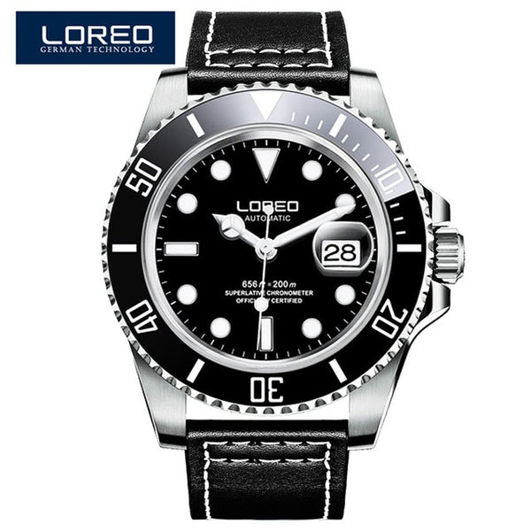 2019 Men Watches LOREO Sport Waterproof 200M Watch Relogio Masculino Men's Clock Automatic Mechanical Military Army clock