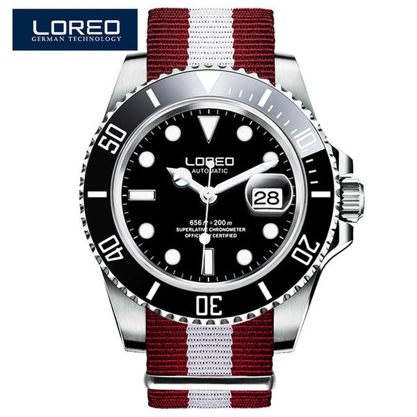 2019 Men Watches LOREO Sport Waterproof 200M Watch Relogio Masculino Men's Clock Automatic Mechanical Military Army clock