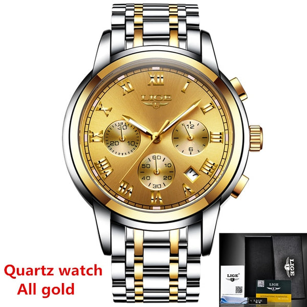 Mens Watches Top Brand LIGE Fashion Luxury Business Automatic Mechanical Men Military Steel Waterproof Clock Relogio Masculino