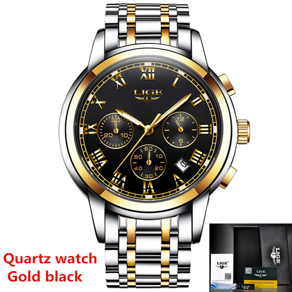 Mens Watches Top Brand LIGE Fashion Luxury Business Automatic Mechanical Men Military Steel Waterproof Clock Relogio Masculino