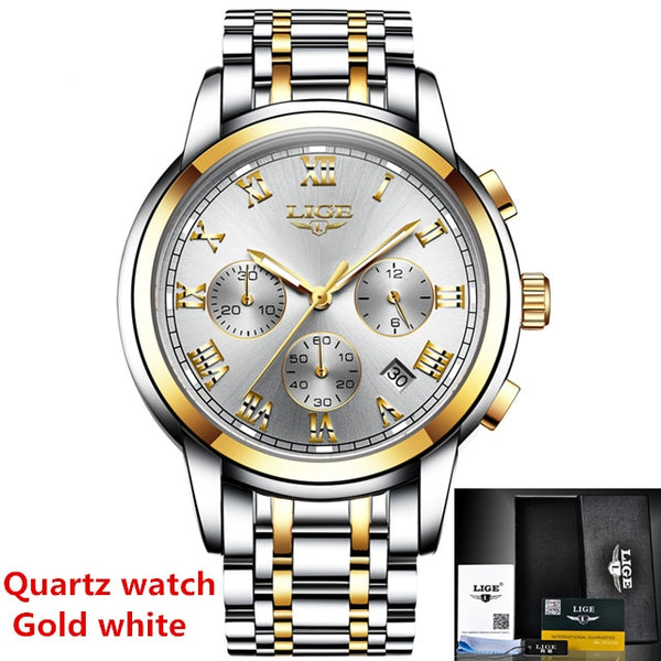 Mens Watches Top Brand LIGE Fashion Luxury Business Automatic Mechanical Men Military Steel Waterproof Clock Relogio Masculino