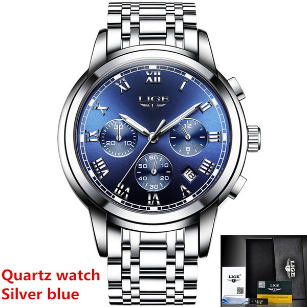 Mens Watches Top Brand LIGE Fashion Luxury Business Automatic Mechanical Men Military Steel Waterproof Clock Relogio Masculino