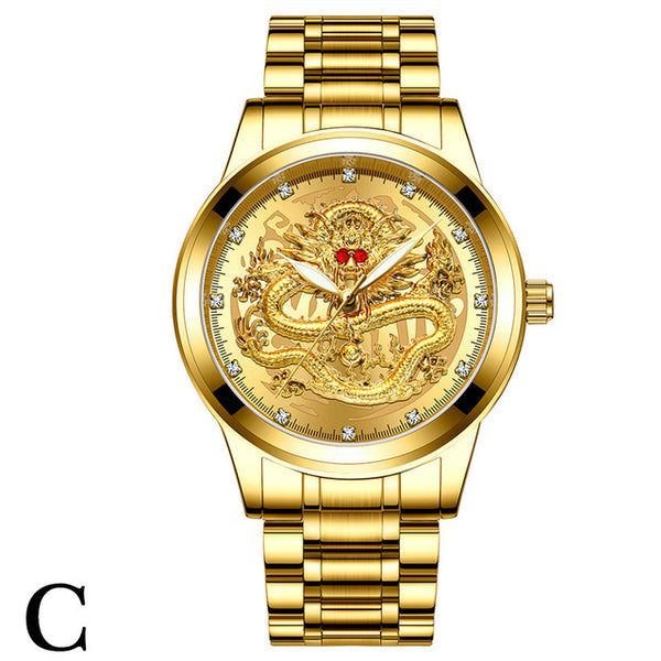 FNGEEN Top Brand Luxury Gold Men Mechanical Watch 3D CNC Life Waterproof Dragon Face Full Solid Watches Wristwatch Dropshipping