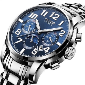 AESOP Luminous Automatic Mechanical Watch Men Luxury Brand Business Waterproof Stainless Steel Male Clock Relogio Masculino 2019