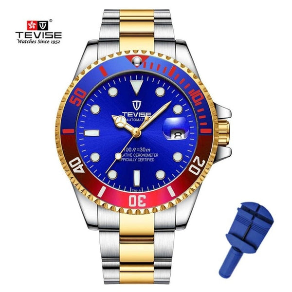 2019 Drop Shipping Tevise Top Brand Men Mechanical Watch Automatic Fashion Luxury Stainless Steel Male Clock Relogio Masculino