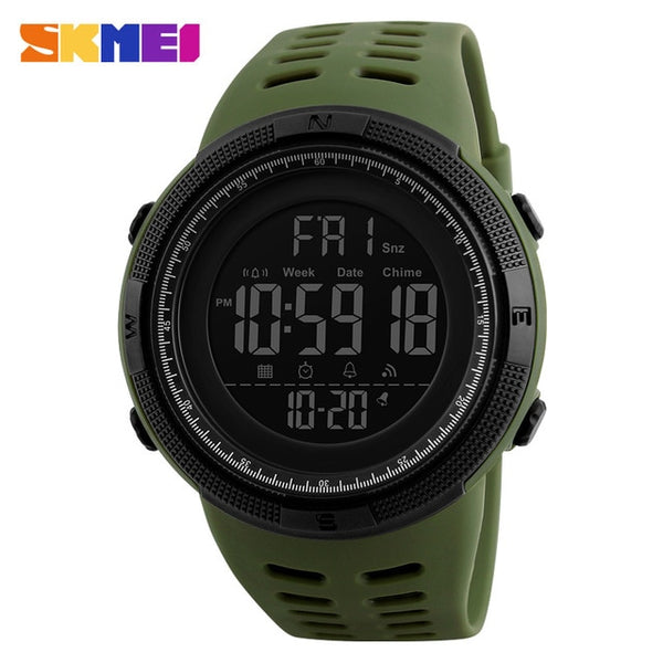 SKMEI Fashion Outdoor Sport Watch Men Multifunction Watches Alarm Clock Chrono 5Bar Waterproof Digital Watch reloj hombre 1251