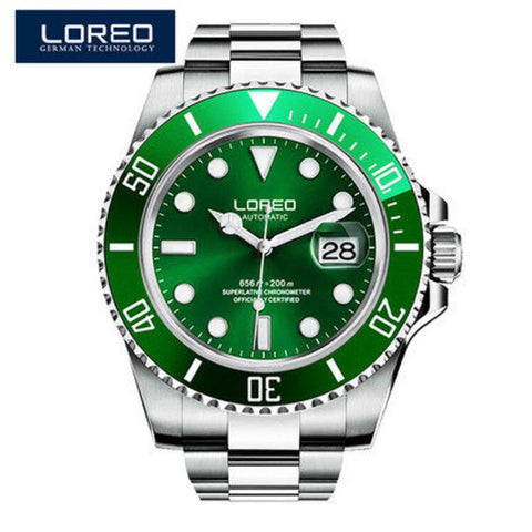 2019 Men Watches LOREO Sport Waterproof 200M Watch Relogio Masculino Men's Clock Automatic Mechanical Military Army clock