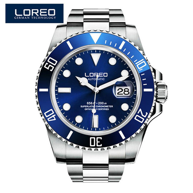 2019 Men Watches LOREO Sport Waterproof 200M Watch Relogio Masculino Men's Clock Automatic Mechanical Military Army clock