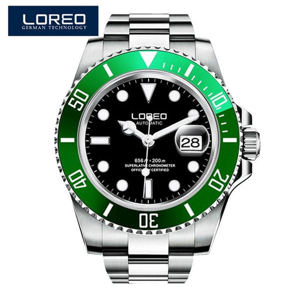 2019 Men Watches LOREO Sport Waterproof 200M Watch Relogio Masculino Men's Clock Automatic Mechanical Military Army clock