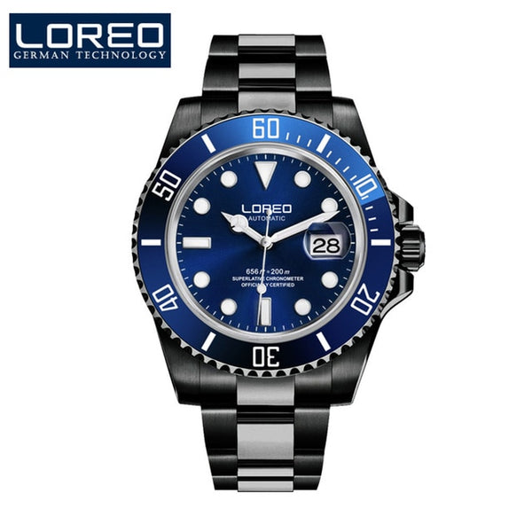 2019 Men Watches LOREO Sport Waterproof 200M Watch Relogio Masculino Men's Clock Automatic Mechanical Military Army clock