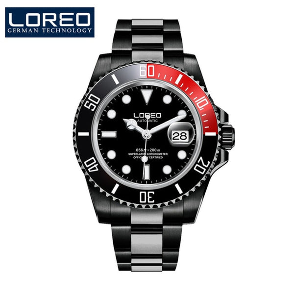 2019 Men Watches LOREO Sport Waterproof 200M Watch Relogio Masculino Men's Clock Automatic Mechanical Military Army clock